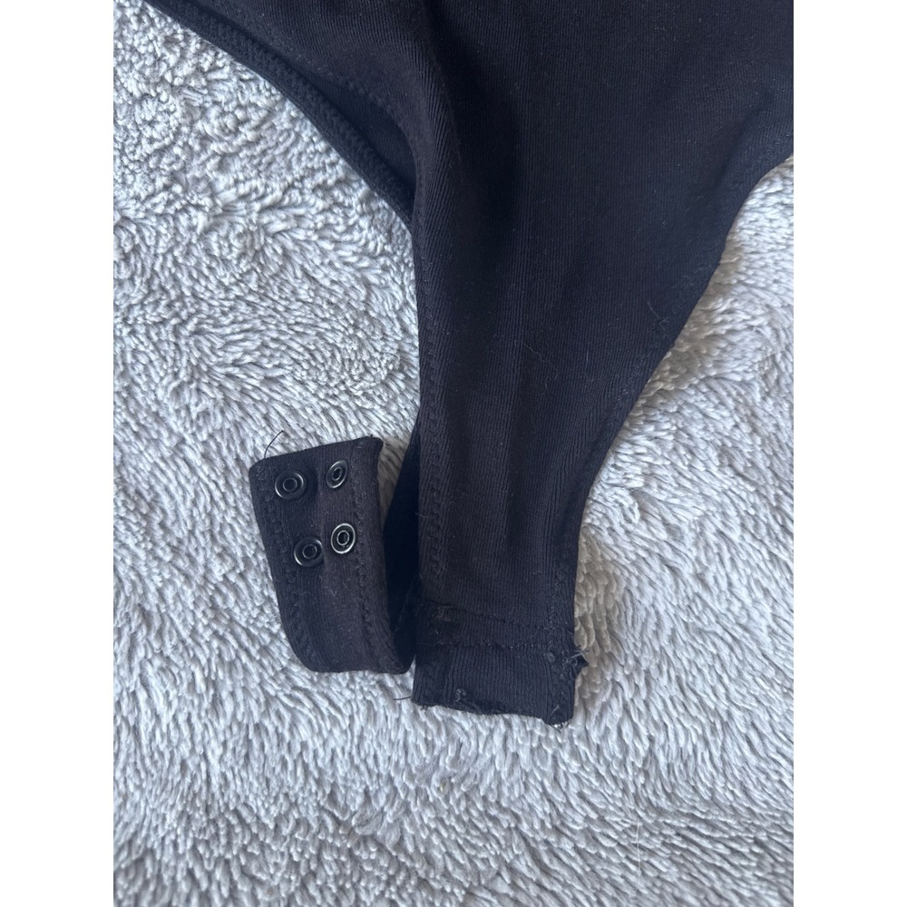 Calvin Klein Jeans Womens Black V-Neck Short Sleeve Logo Bodysuit XL NWT - Picture 4 of 5